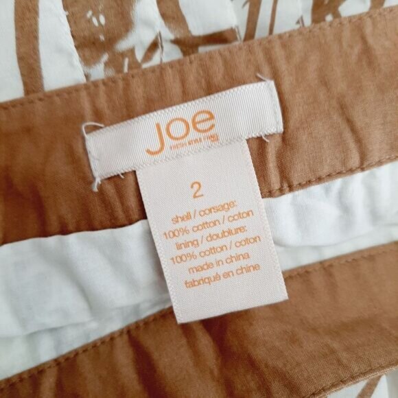 JOE FRESH 100% Cotton Plisse Pleated A-line Skirt Floral Print Sz 2 - Picture 10 of 10